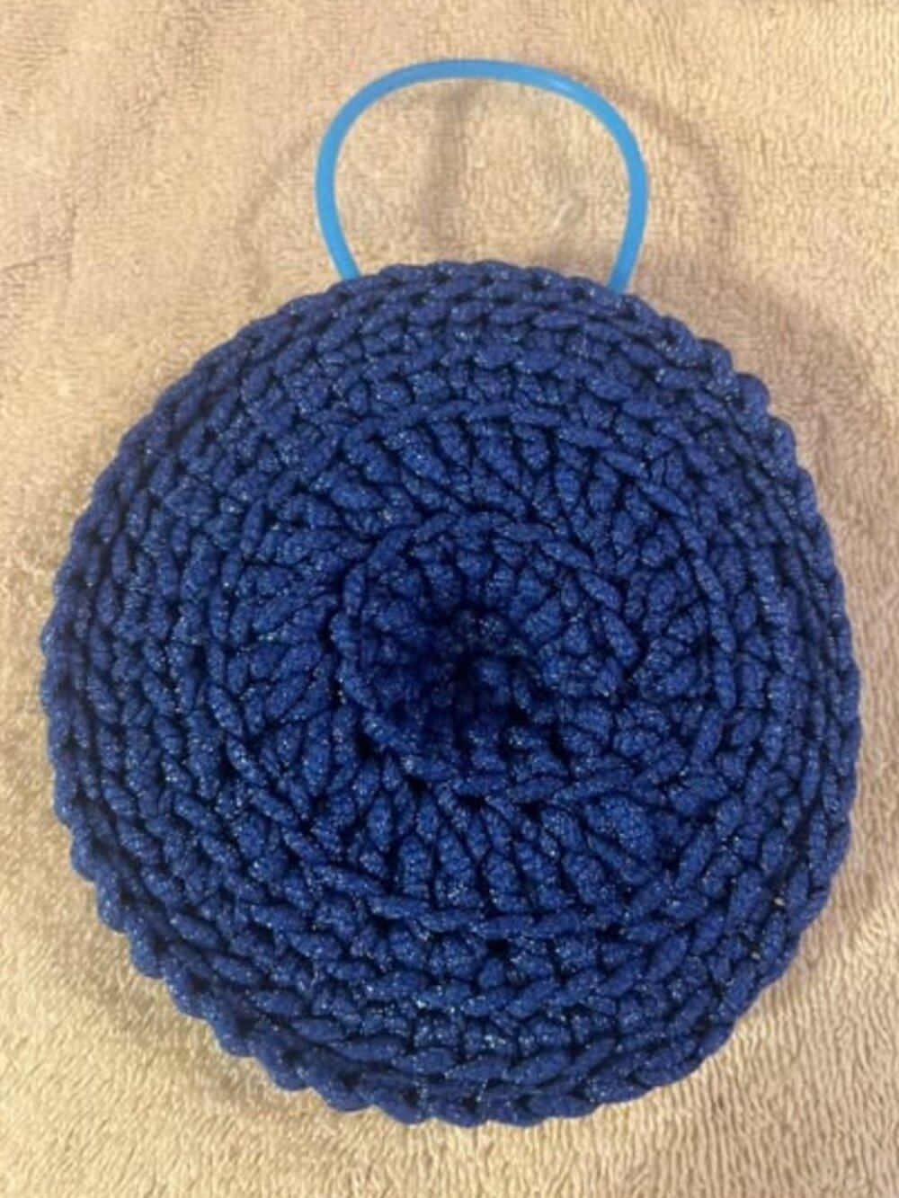 Body Exfoliator - Royal Blue - Washable - Made w/Scrubology Yarn (Designed for d